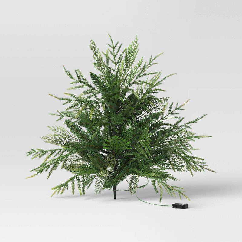 slide 3 of 5, 24" Pre-Lit Christmas Norfolk Cedar Artificial Greenery with Ground Stake - Wondershop™, 1 ct