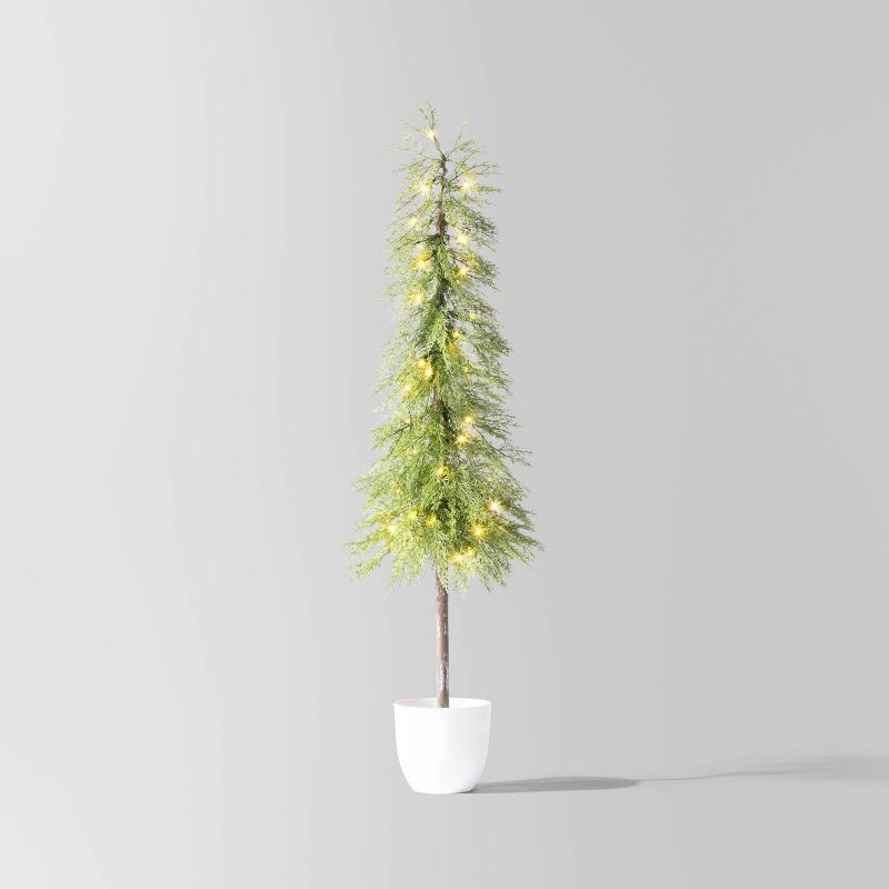 slide 1 of 5, 4' Pre-Lit Potted Balsam Artificial Christmas Tree - Wondershop™, 1 ct