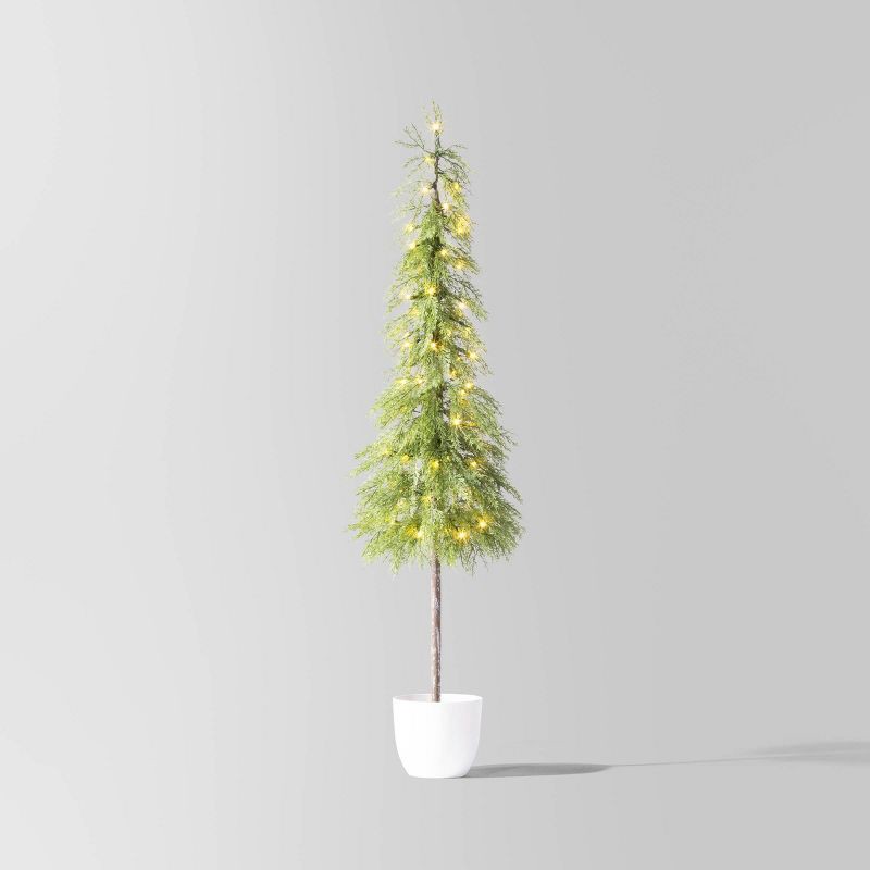 slide 1 of 5, 5' Pre-Lit Potted Balsam Artificial Christmas Tree - Wondershop™, 1 ct