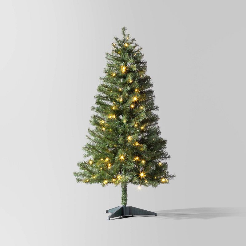 slide 1 of 5, 4' Pre-Lit LED Alberta Spruce Artificial Christmas Tree Multi-Colored/White - Wondershop™, 1 ct