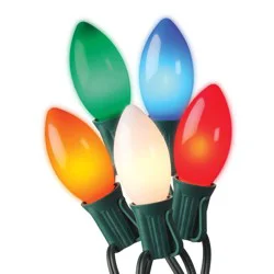 20ct LED Sylvania Stay-lit Incandescent Look Indoor/Outdoor C9 String Lights Multi-Colored with Green Wire