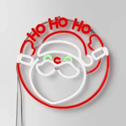 LED Animated Christmas Neon Santa Hangable Sign White/Red/Green - Wondershop™