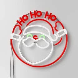 LED Animated Christmas Neon Santa Hangable Sign White/Red/Green - Wondershop™