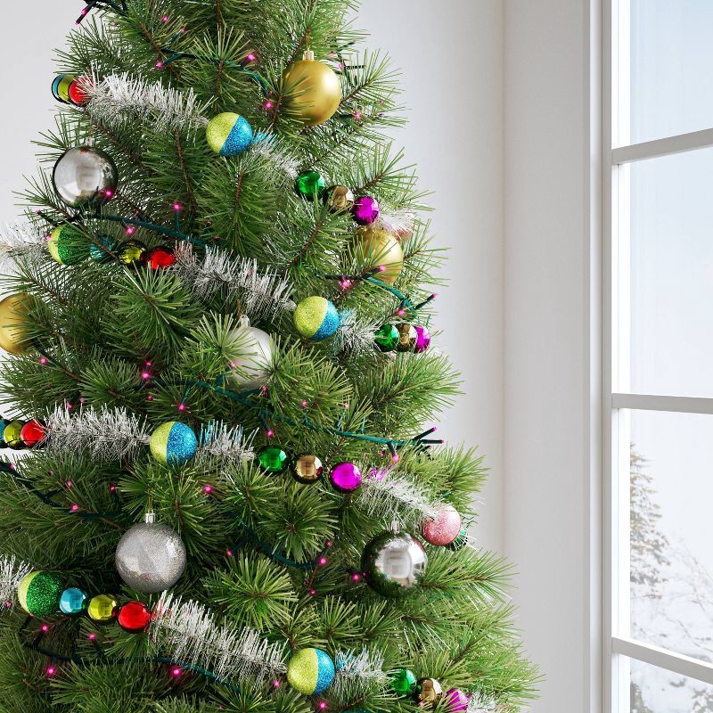 slide 2 of 4, 9.5' 3mm 100ct LED Micro Christmas String Lights Pink with Green Wire - Wondershop™, 100 ct