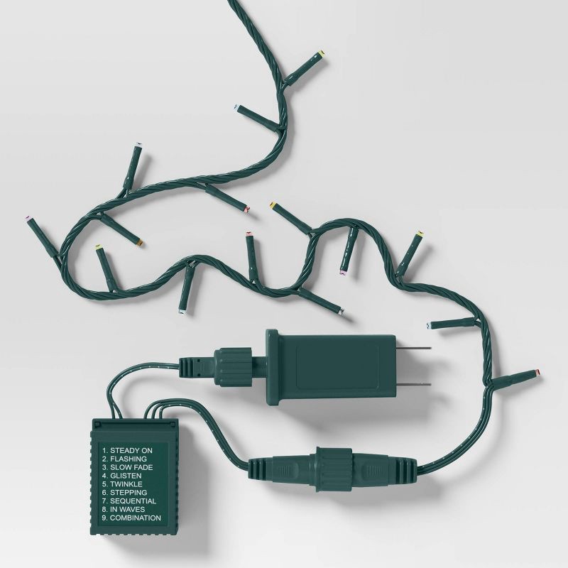 slide 4 of 4, 9.5' 3mm 100ct LED Micro Christmas String Lights Multi-Colored with Green Wire - Wondershop™, 100 ct