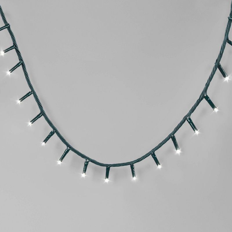 slide 1 of 4, 9.5' 3mm 100ct LED Micro Christmas String Lights White with Green Wire - Wondershop™, 100 ct