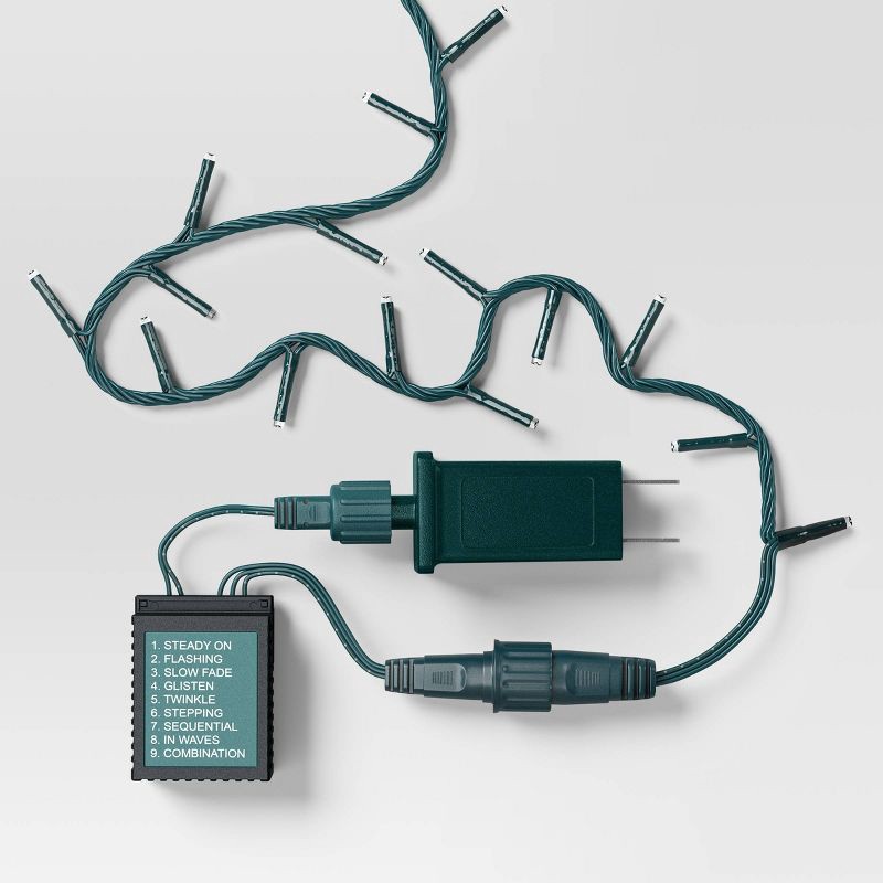 slide 4 of 4, 9.5' 3mm 100ct LED Micro Christmas String Lights White with Green Wire - Wondershop™, 100 ct