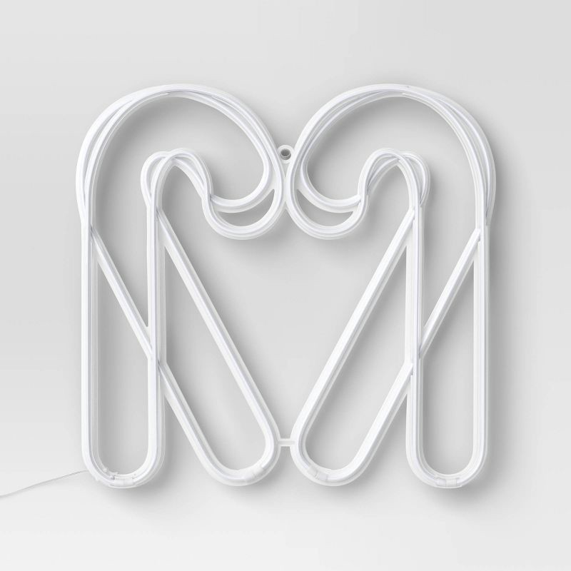 slide 4 of 4, LED Animated Christmas Neon Candy Canes Forming Heart Hangable Sign White/Red - Wondershop™, 1 ct