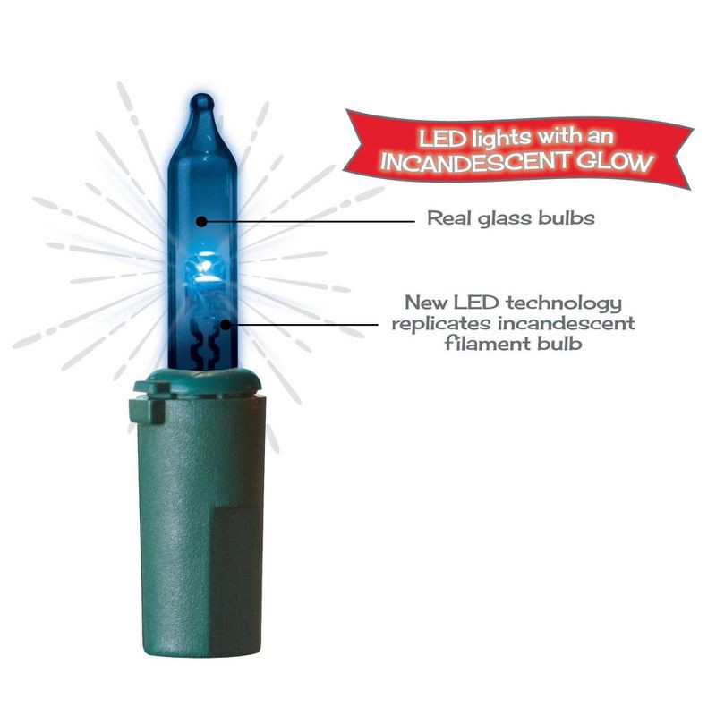 slide 3 of 3, 100ct LED Sylvania Stay-lit Incandescent Look Indoor/Outdoor Net Lights Multi-Colored with Green Wire, 100 ct