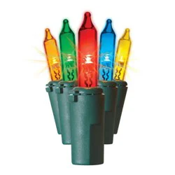 100ct LED Sylvania Stay-lit Incandescent Look Indoor/Outdoor Miniature String Lights Multi-Colored with Green Wire