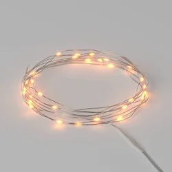 30ct LED Battery Operated Christmas Dewdrop Fairy String Lights Warm White with Silver Wire - Steady/Twinkle - Wondershop™