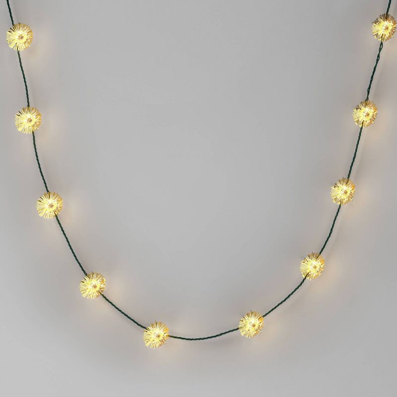 slide 1 of 4, 20ct Christmas Tinsel Lights Gold with Warm White Lights with Green Wire - Wondershop™, 20 ct