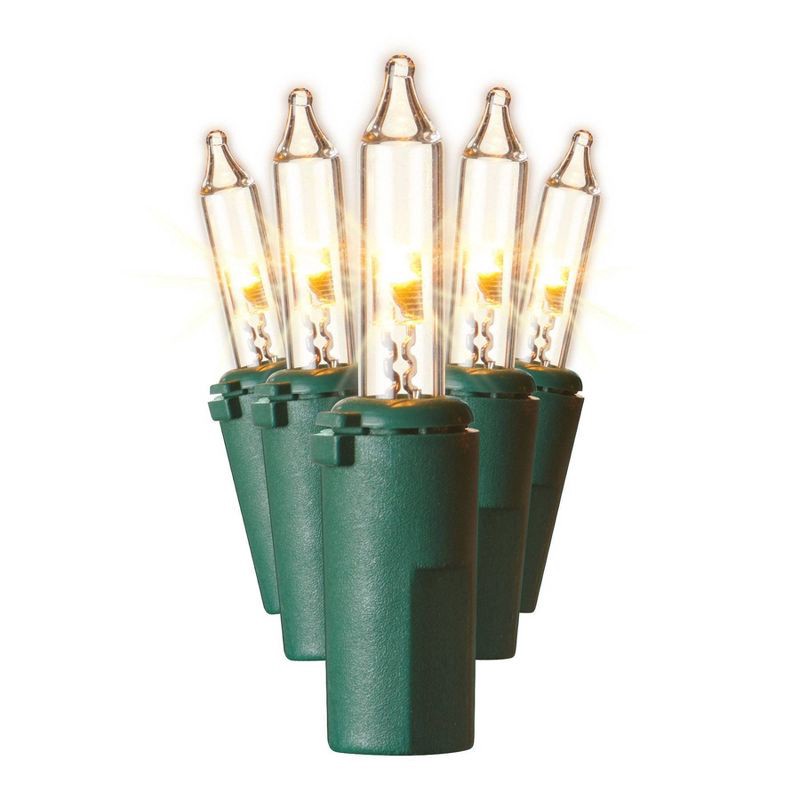 slide 1 of 2, 100ct LED Sylvania Stay-Lit Incandescent Look Indoor/Outdoor Miniature String Light Clear with Green Wire, 100 ct
