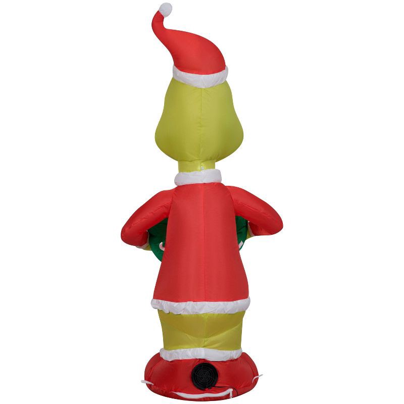 slide 2 of 4, 4' Dr. Seuss Grinch as Santa Christmas Indoor/Outdoor Lighted Inflatable, 1 ct
