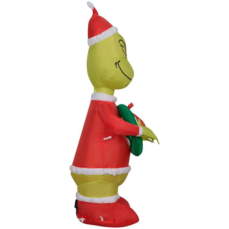 slide 4 of 4, 4' Dr. Seuss Grinch as Santa Christmas Indoor/Outdoor Lighted Inflatable, 1 ct