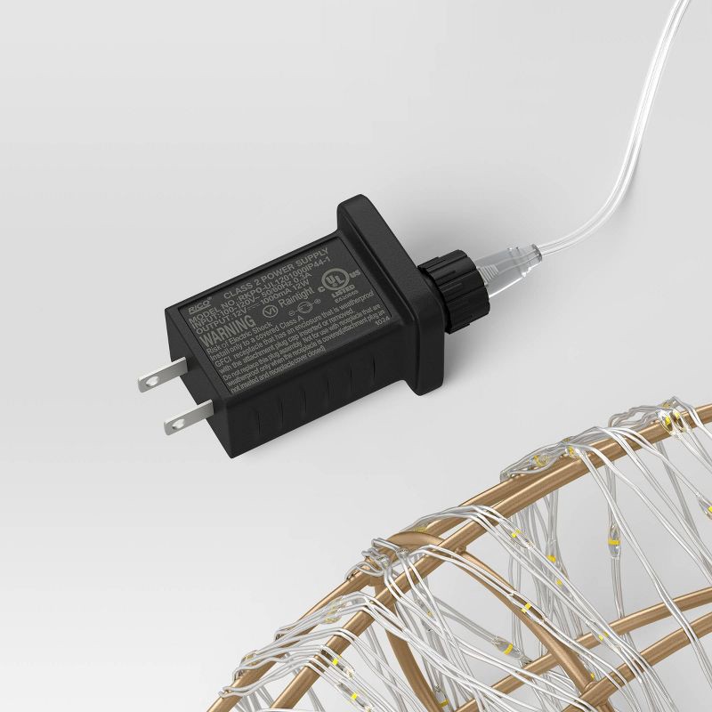 slide 4 of 4, 900ct LED High Density Champagne Metal Christmas Hanging Wreath Twinkling Dewdrop Lights Warm White - Wondershop™, 900 ct