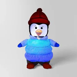3'x4' Christmas Indoor/Outdoor Lighted Inflatable Penguin in Puffer Jacket - Wondershop™