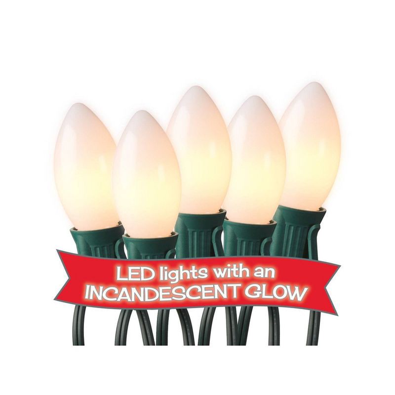 slide 3 of 3, 20ct LED Sylvania Stay-lit Incandescent Look Indoor/Outdoor C9 String Lights White with Green Wire, 20 ct
