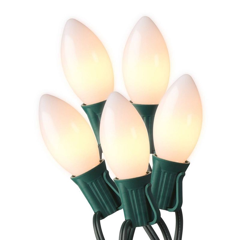 slide 1 of 3, 20ct LED Sylvania Stay-lit Incandescent Look Indoor/Outdoor C9 String Lights White with Green Wire, 20 ct
