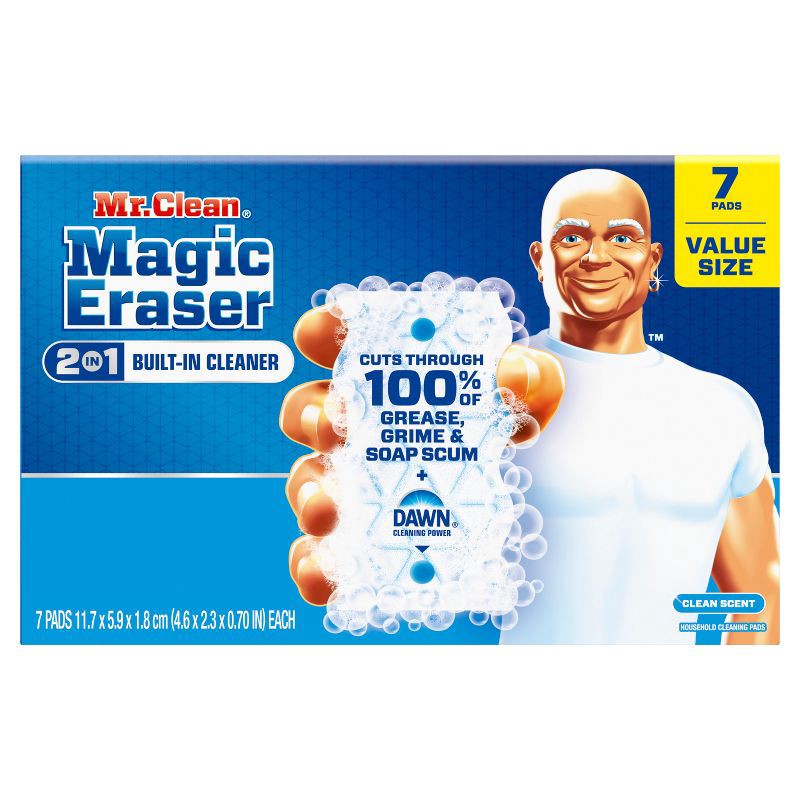 slide 2 of 14, Mr. Clean Magic Eraser 2-in-1 Built-In Cleaner - 7ct, 7 ct