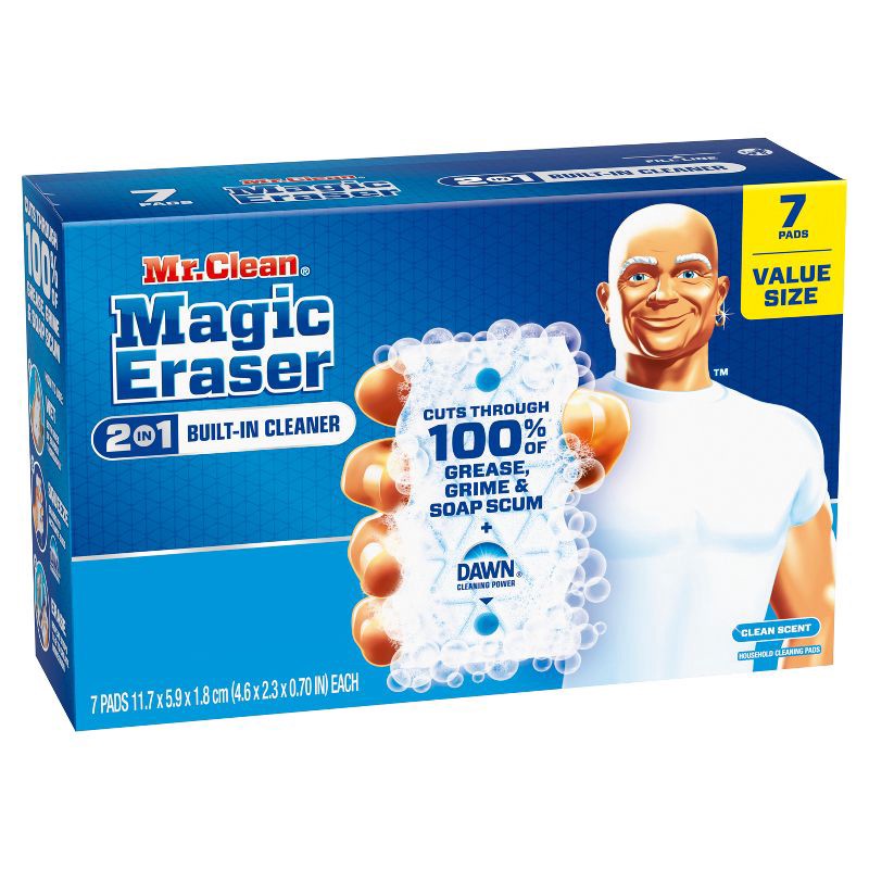 slide 12 of 14, Mr. Clean Magic Eraser 2-in-1 Built-In Cleaner - 7ct, 7 ct