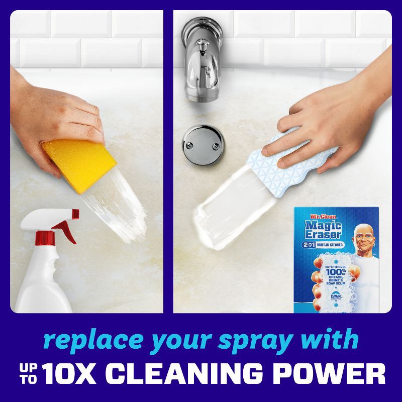 slide 4 of 14, Mr. Clean Magic Eraser 2-in-1 Built-In Cleaner - 7ct, 7 ct