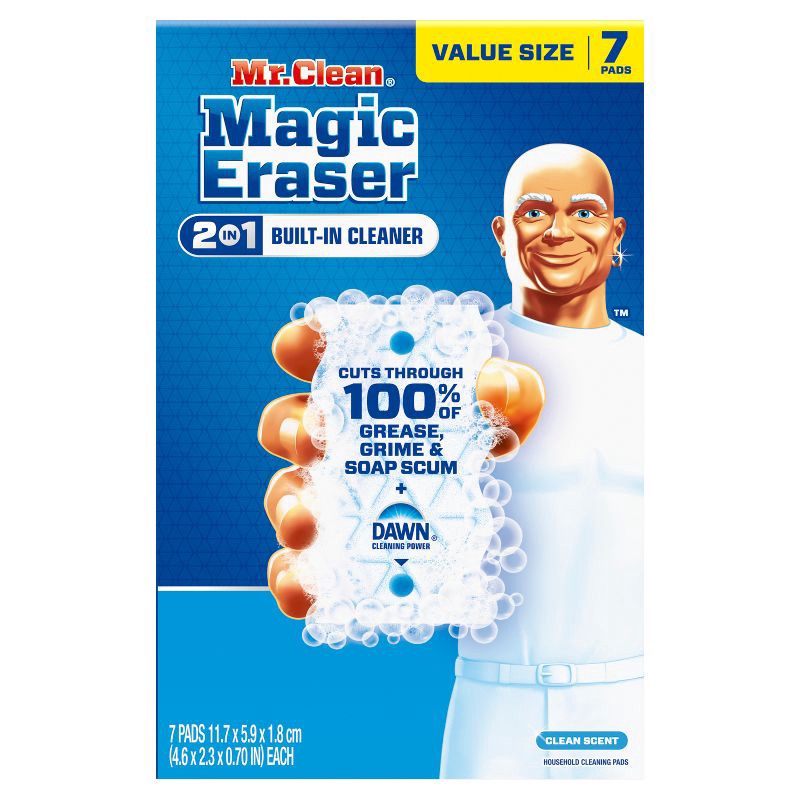 slide 1 of 14, Mr. Clean Magic Eraser 2-in-1 Built-In Cleaner - 7ct, 7 ct