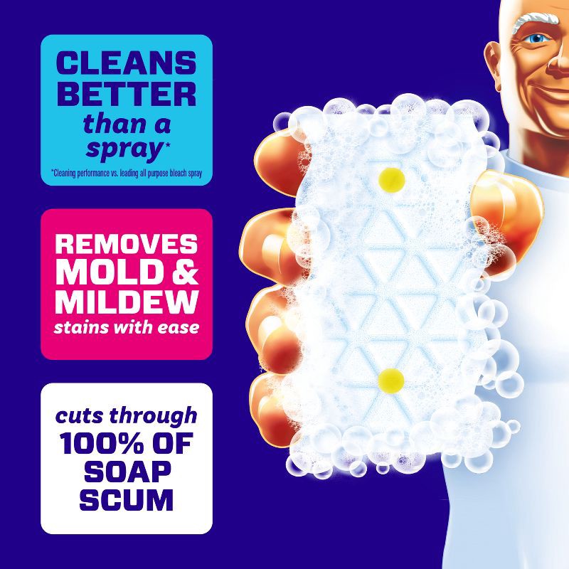 slide 2 of 13, Mr. Clean Lemon Magic Eraser 2-in-1 Built-In Cleaner Bath - 5ct, 5 ct