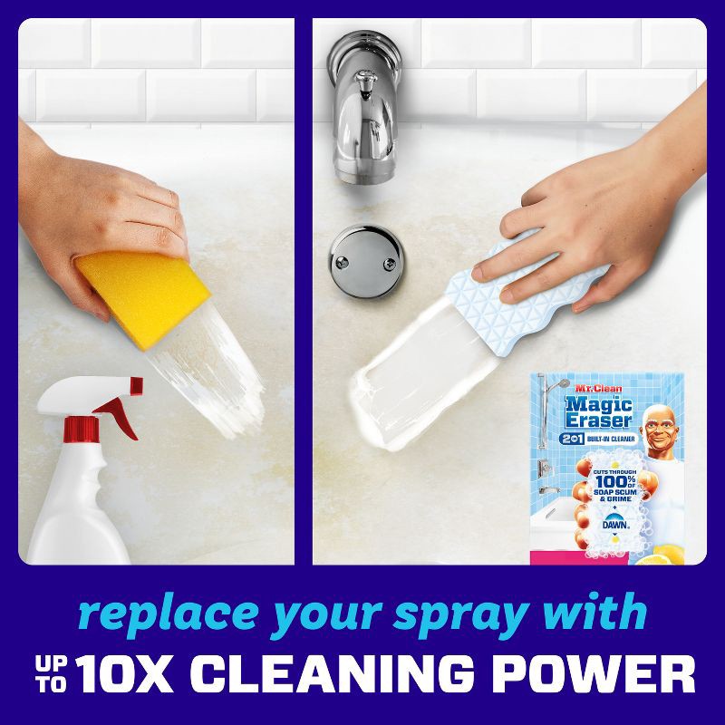 slide 3 of 13, Mr. Clean Lemon Magic Eraser 2-in-1 Built-In Cleaner Bath - 5ct, 5 ct