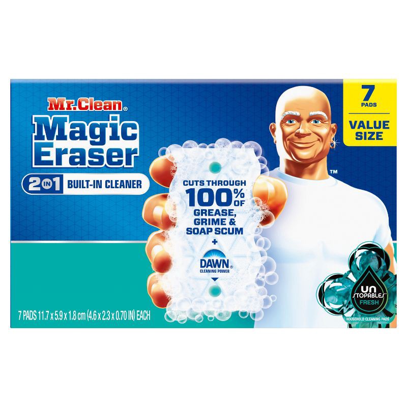 slide 2 of 12, Mr. Clean Fresh Magic Eraser 2-in-1 Built-In Cleaner Unstopables - 7ct, 7 ct