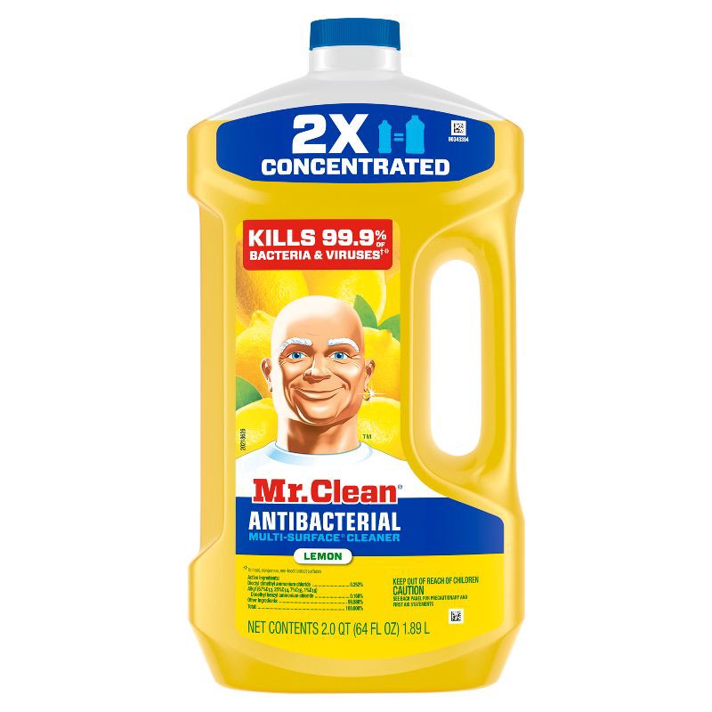 slide 8 of 9, Mr. Clean Lemon Liquid Antibacterial Multi-Surface Cleaner - 64 fl oz, 64 fl oz