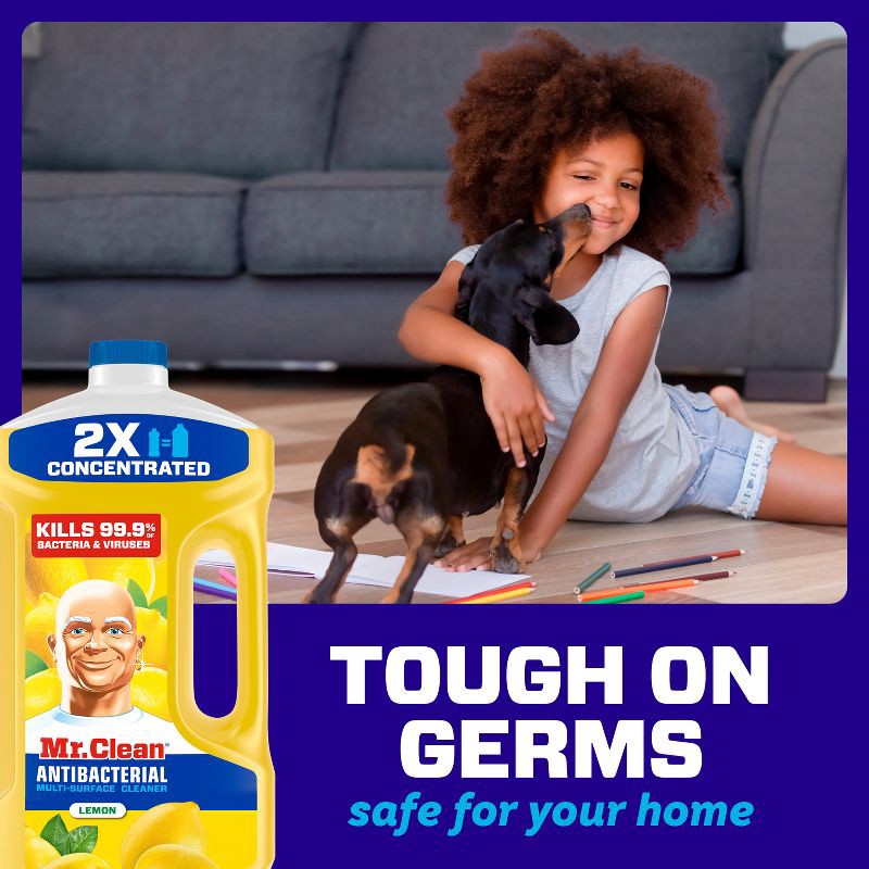 slide 6 of 9, Mr. Clean Lemon Liquid Antibacterial Multi-Surface Cleaner - 64 fl oz, 64 fl oz