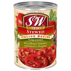 S&W Premium Stewed Sliced Italian Recipe Tomatoes with Oregano & Basil 14.5 oz. Can