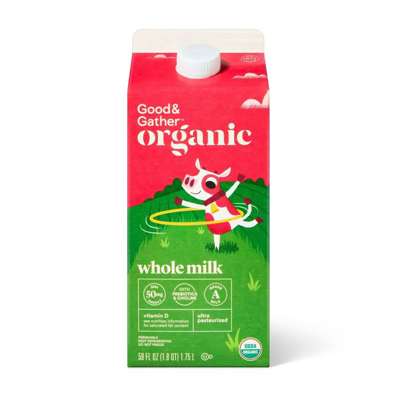 slide 1 of 3, Organic Whole Milk Kids - 59 fl oz - Good & Gather™, 59 fl oz
