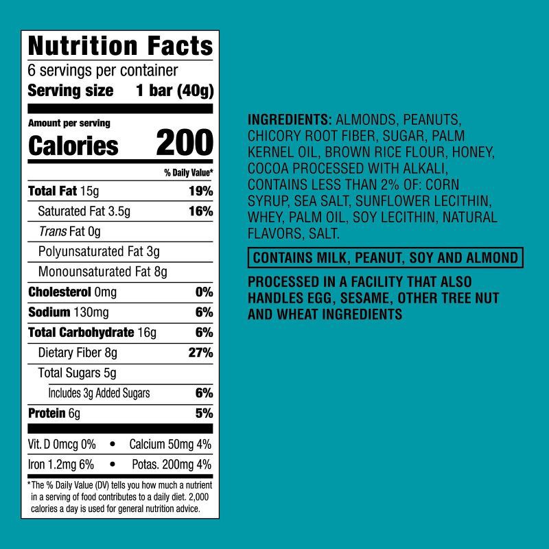 slide 5 of 5, Dark Chocolaty Nuts & Sea Salt with Other Natural Flavors Nut Bars - 6g Protein - 8.4oz/6ct - Good & Gather™, 6 gram, 8.4 oz, 6 ct