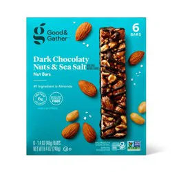 Dark Chocolaty Nuts & Sea Salt with Other Natural Flavors Nut Bars - 6g Protein - 8.4oz/6ct - Good & Gather™