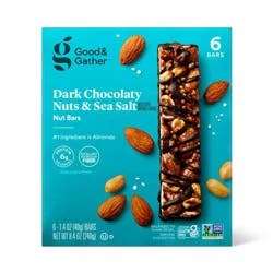 Dark Chocolaty Nuts & Sea Salt with Other Natural Flavors Nut Bars - 6g Protein - 8.4oz/6ct - Good & Gather™