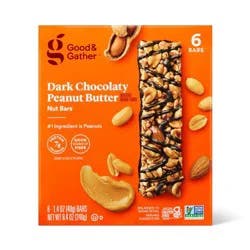 Dark Chocolaty Peanut Butter with Other Natural Flavors Nut Bars - 7g Protein - 8.4oz/6ct - Good & Gather™