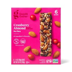 Cranberry Almond with Other Natural Flavors Nut Bars - 5g Protein - 8.4oz/6ct - Good & Gather™