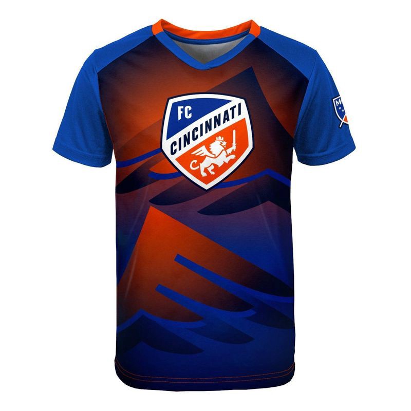 slide 2 of 3, MLS FC Cincinnati Boys' Sublimated Poly Jersey - L: Team Logo Pullover, 1 ct