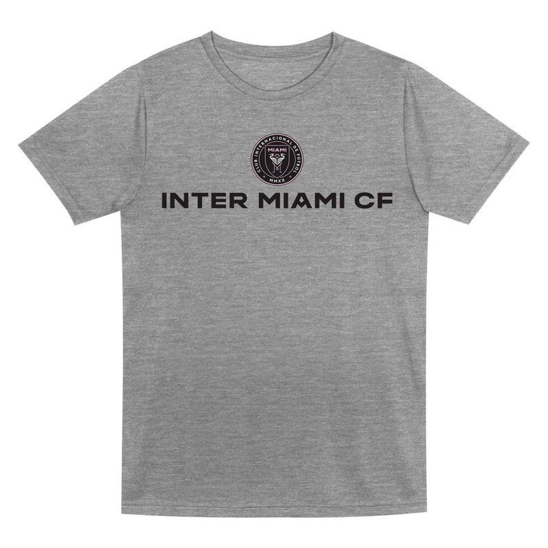 slide 3 of 3, MLS Inter Miami CF Toddler Boys' 2pk T-Shirt - 2T: Sports Team Logo Knit Tees, 2 ct