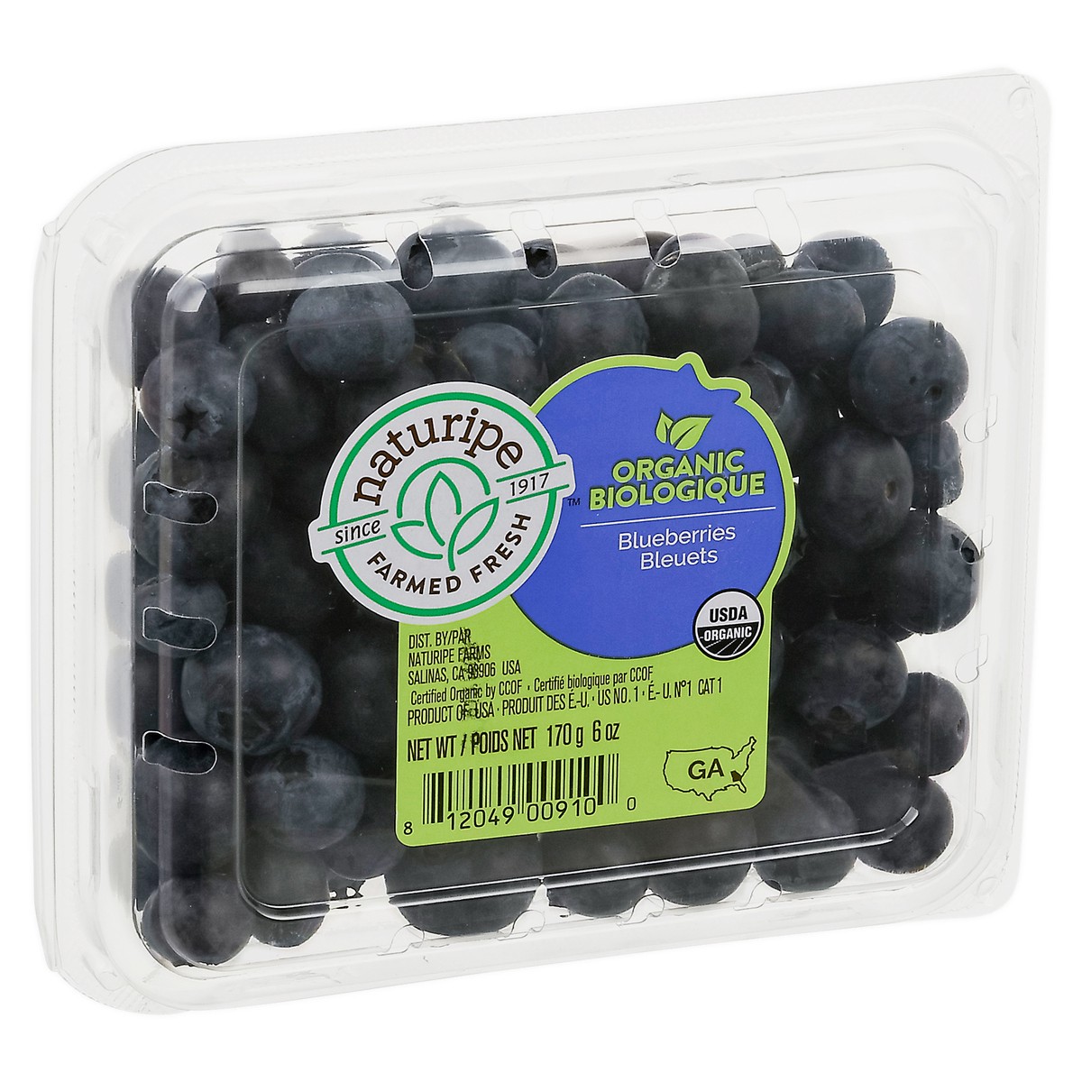 slide 10 of 14, Naturipe Farmed Fresh Organic Blueberries 6 oz, 1 lb