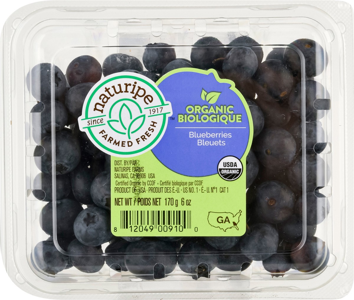 slide 11 of 14, Naturipe Farmed Fresh Organic Blueberries 6 oz, 1 lb