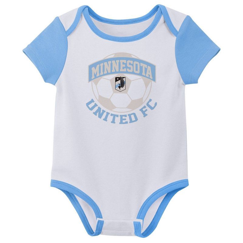 slide 2 of 4, MLS Minnesota United FC Infant Boys' Infant Boys' 3pk Bodysuit - 3-6M, 3 ct