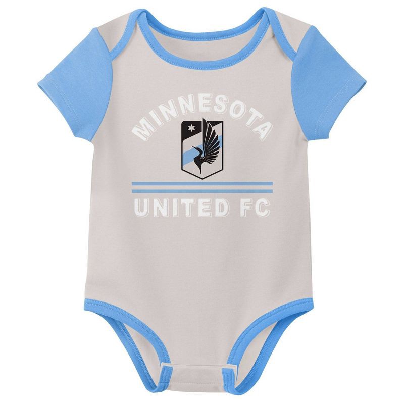slide 3 of 4, MLS Minnesota United FC Infant Boys' Infant Boys' 3pk Bodysuit - 3-6M, 3 ct