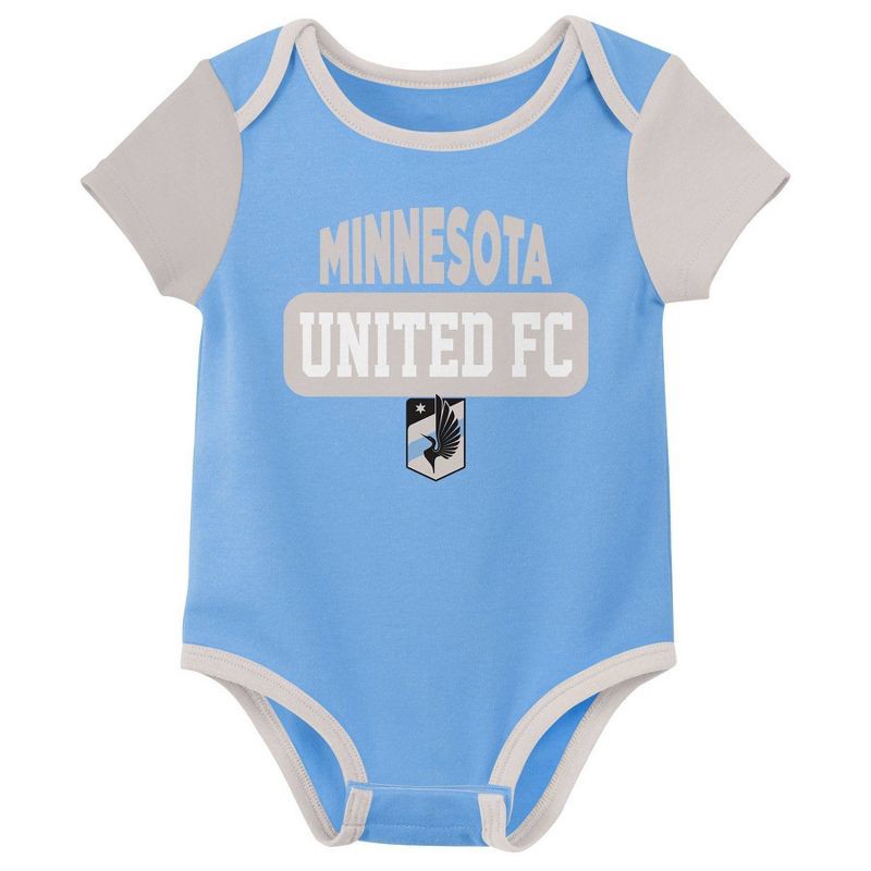 slide 4 of 4, MLS Minnesota United FC Infant Boys' Infant Boys' 3pk Bodysuit - 3-6M, 3 ct