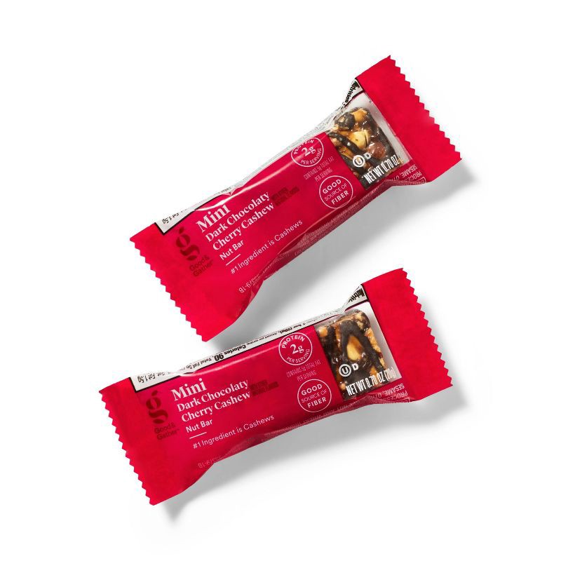 slide 3 of 5, Mini Dark Chocolaty Cherry Cashew with Other Natural Flavors Nut Bars - 7oz/10ct - Good & Gather™, 10 ct; 7 oz