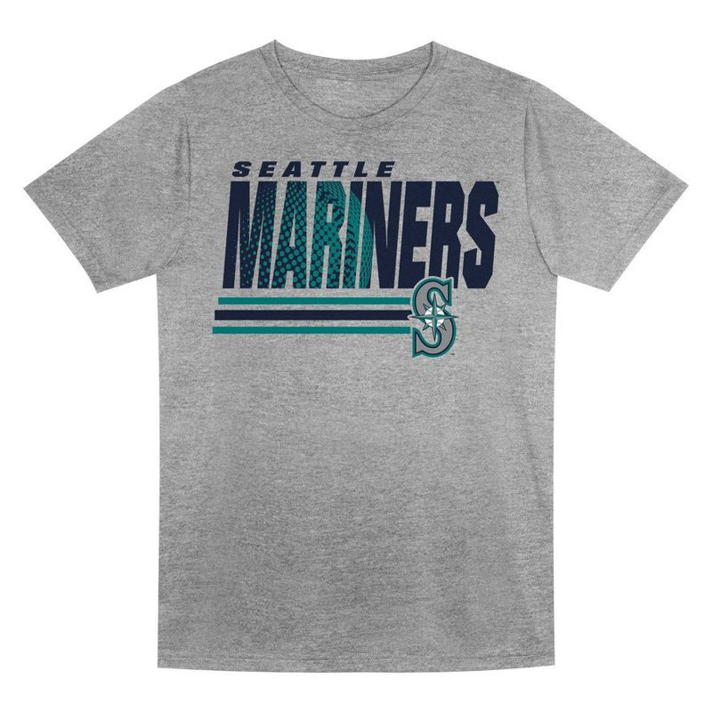 slide 1 of 1, MLB Seattle Mariners Boys' Gray Poly T-Shirt - XL: Fit Crew Neck Pullover, 1 ct