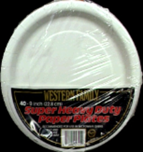 slide 1 of 1, Western Family 9 Heavy Duty Paper Plates, 40 ct