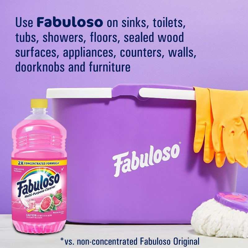 slide 6 of 12, Fabuloso Watermelon Multi-Purpose Cleaner 2X Concentrated Formula Floor Cleaner - 56 oz, 56 oz